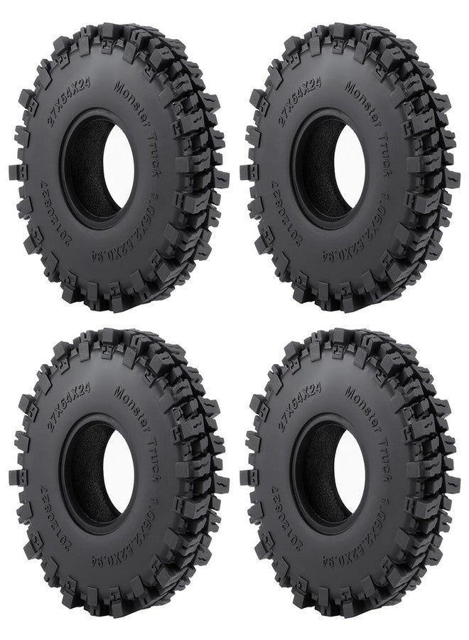 MOHERO 4Pcs 1.1 Tires - 64mm All Terrain Soft Sticky Tires for 1/18 TRX4M 1/24 SCX24 RC Crawlers Car Upgrade Parts(Style B) - Image 5