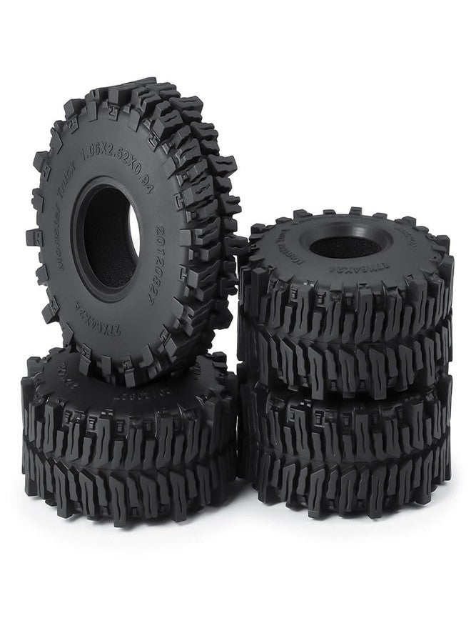 MOHERO 4Pcs 1.1 Tires - 64mm All Terrain Soft Sticky Tires for 1/18 TRX4M 1/24 SCX24 RC Crawlers Car Upgrade Parts(Style B) - Image 1