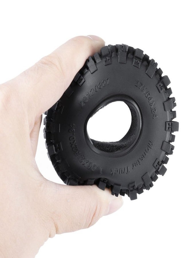 MOHERO 4Pcs 1.1 Tires - 64mm All Terrain Soft Sticky Tires for 1/18 TRX4M 1/24 SCX24 RC Crawlers Car Upgrade Parts(Style B) - Image 3