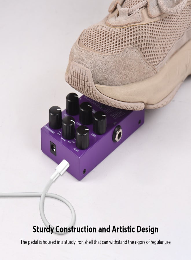 M-VAVE Guitar ELEMENTAL Delay Effects Pedal TIME/9 Delay Effects Type//MIX/PARAM/MOD Knob DC 9V 6.35mm Input/Output Interface Electric Guitar ELEMENTAL Delay Effector with TAP and HOLD Modes - Image 2