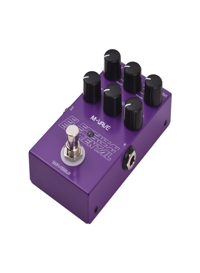 M-VAVE Guitar ELEMENTAL Delay Effects Pedal TIME/9 Delay Effects Type//MIX/PARAM/MOD Knob DC 9V 6.35mm Input/Output Interface Electric Guitar ELEMENTAL Delay Effector with TAP and HOLD Modes - Image 1