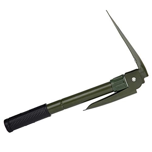 Jipemtra Gardening Folding Shovel Military Camping Shovel Survival Gear Entrenching Tool with Carrying Pouch Metal Handle for Camping Trekking Gardening Fishing Backpacking Snow (Green) - Image 3