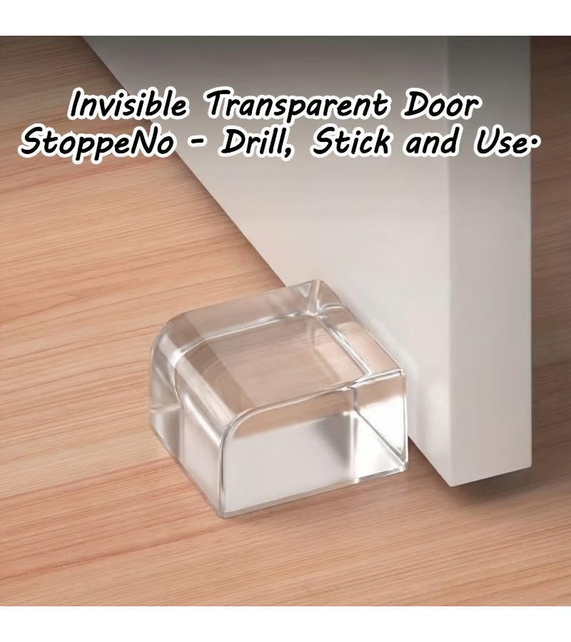 4pcs Clear No Drill Door Stopper Heavy Duty Non Slip Door Wedge for Floor Protection Home Office Apartment - Image 3