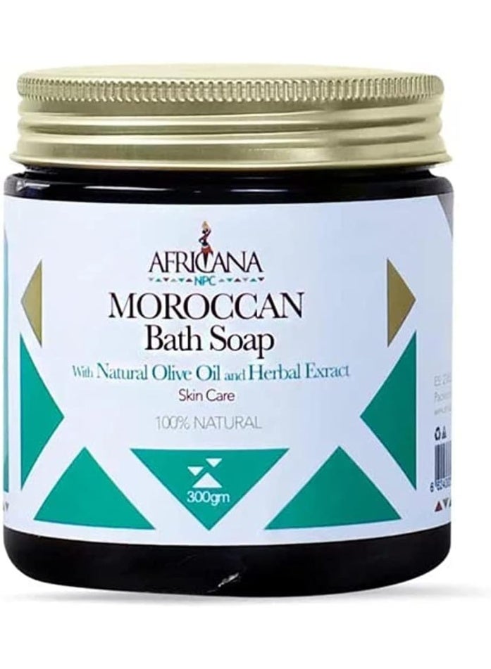 AFRICANANPC Moroccan Bath Soap With Natural Olive Oil And Herbal Extract 300g - Image 1