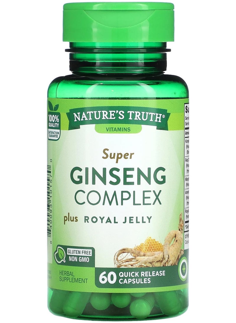 Nature's Truth - Super Ginseng Complex Plus Royal Jelly, 60 Quick Release Capsules - Image 1