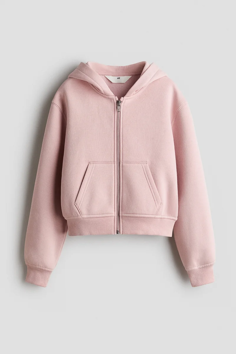 H&M Brushed-inside zip-through hoodie