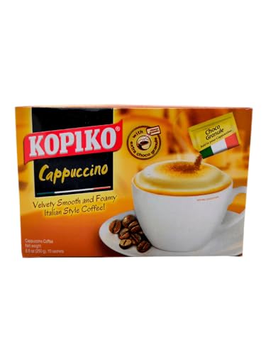 Kopiko Kopiccino with Choco Granule  Instant Cappuccino flavor coffee 10 sachets - Image 1
