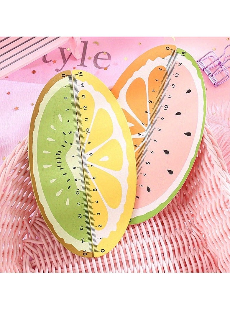 Generic 4 Piece Wooden Rulers for Kids, Wood Measuring Ruler, Student Ruler, Creative Fruit Modeling, for Children, Students, Office Supplies, Teaching Rewards Prizes  - Image 5