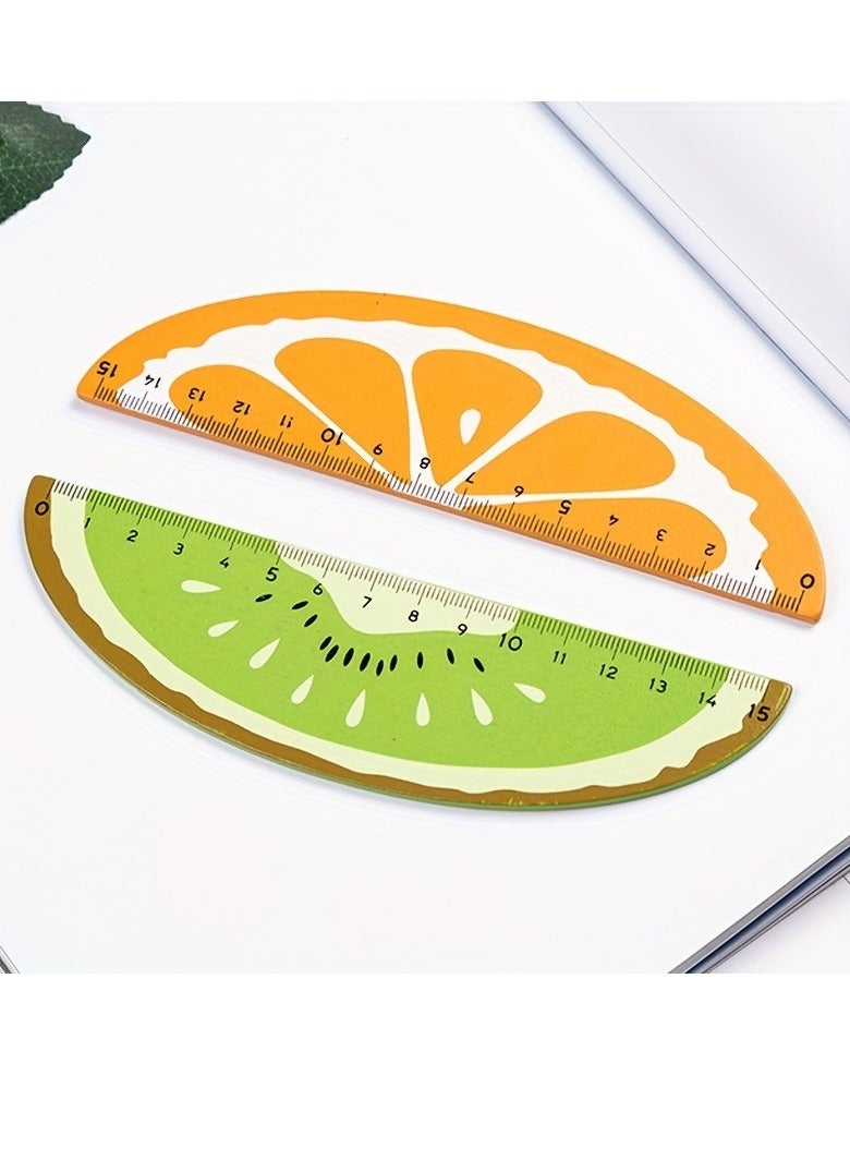 Generic 4 Piece Wooden Rulers for Kids, Wood Measuring Ruler, Student Ruler, Creative Fruit Modeling, for Children, Students, Office Supplies, Teaching Rewards Prizes  - Image 3