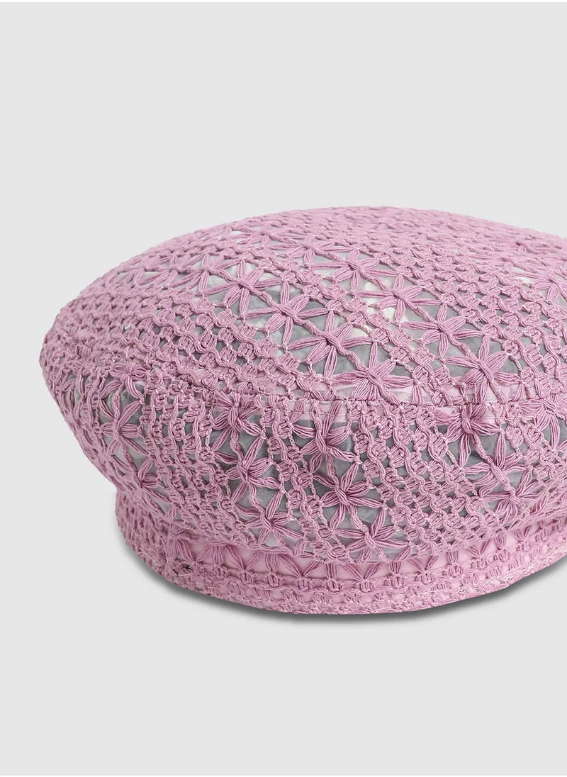 صوص هاوت Self-Design Beret Hat - Pink