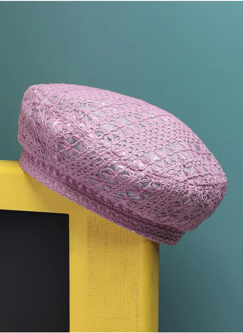 صوص هاوت Self-Design Beret Hat - Pink