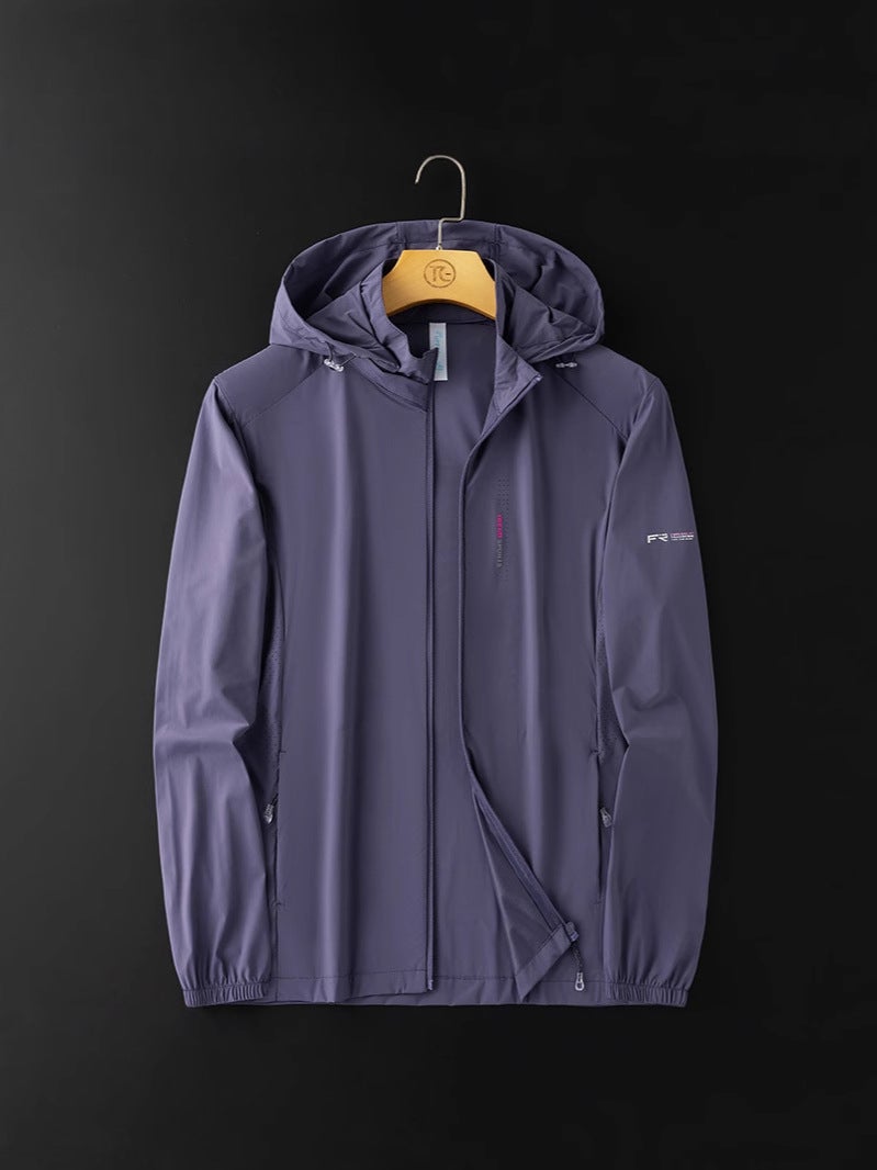 Qi Ta Couple's Ice Silk UV-Protective Sun Jacket - Men's Plus Size, Quick-Drying Summer Coat - Image 5