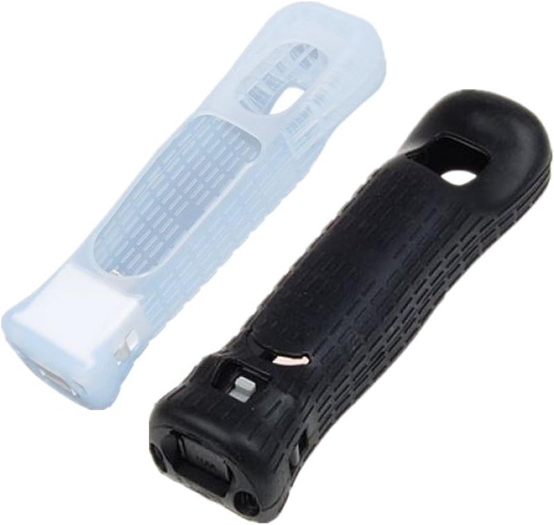 Yueton غطاء واقي مطاطي ممتد أسود وأبيض بديل لجهاز تحكم Nintendo Wii Motion Plus عن بعد 2 قطعة - Image 4