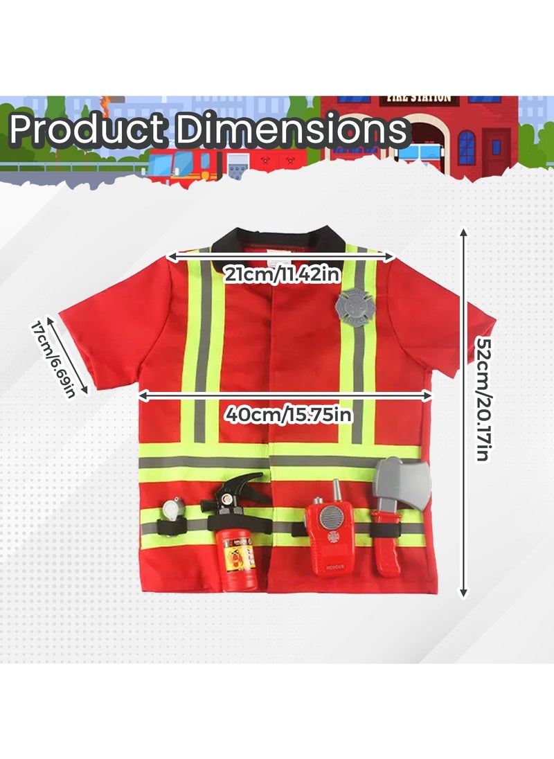 Home Smart Home Smart Firefighter Role Play Dress Up Costume with Accessories Fire Extinguisher for Boys and Girls  - Image 3