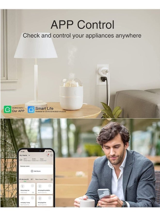 Smart Mini Wi-Fi Plug 2.4G – Alexa & Google Home Compatible, APP Control, Timer & Schedule Function, No Hub Required, Overload Protection - Image 4