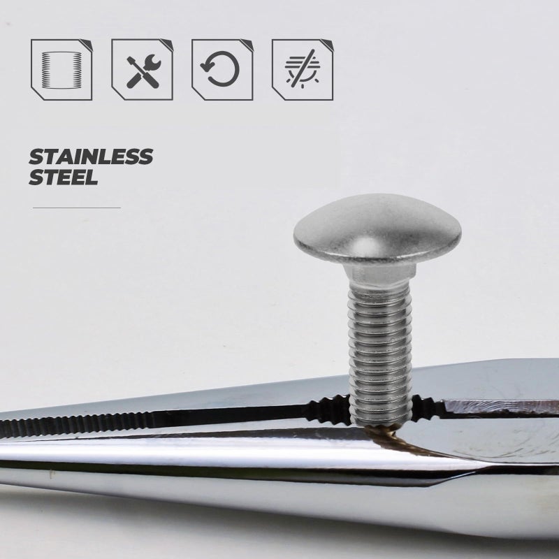 M8x25mm 304 Stainless Steel Square Neck Carriage Bolts 30pcs Anti Theft Fasteners - Image 5