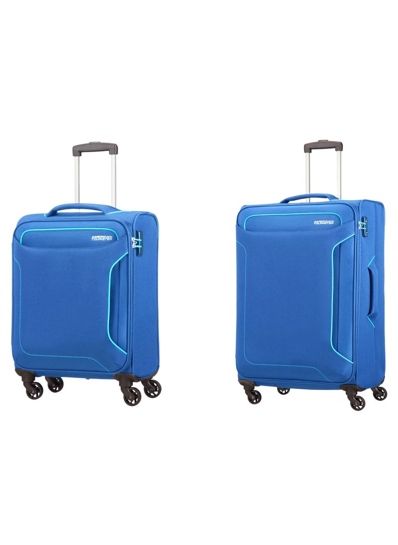 AMERICAN TOURISTER - HOLIDAY 2-Piece Luggage Set (Cabin & Medium) - Soft Shell, Navy - Image 1