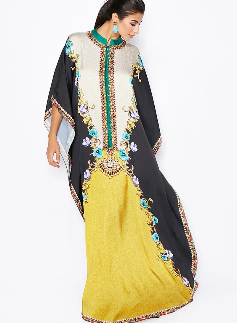 Aanchal Chanda Digital Print Embellished Kaftan