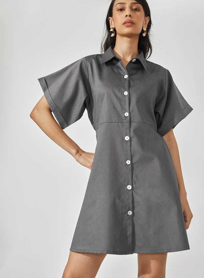 ذا ليبل لايف Button-Down A-Line Shirt Dress