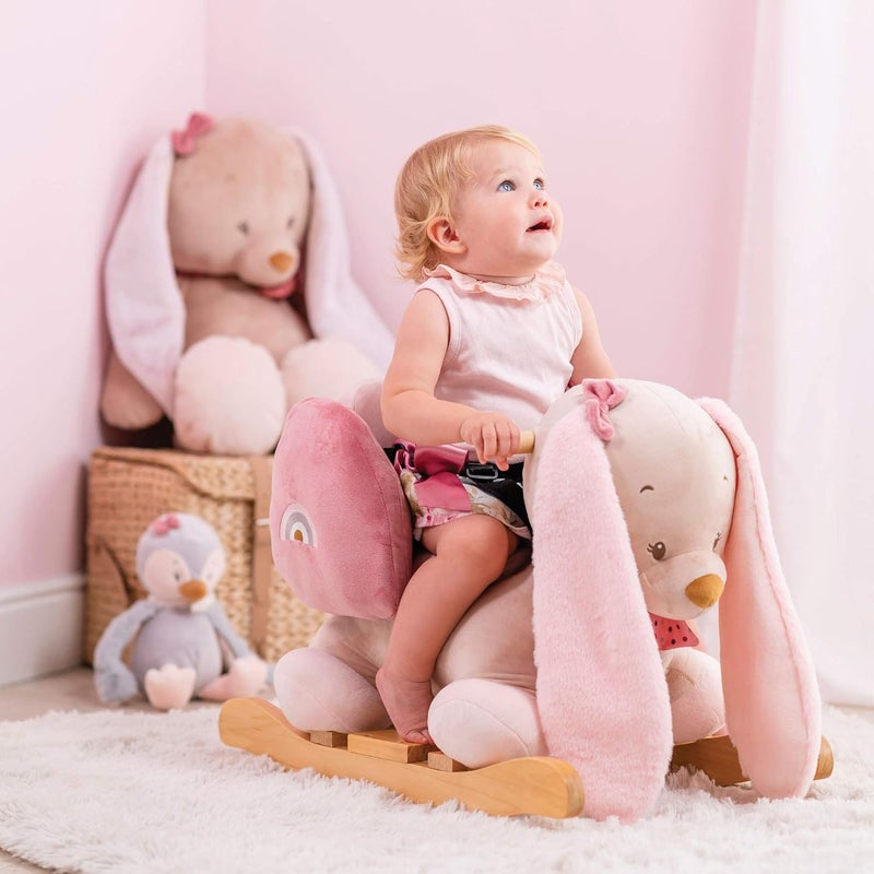 Nattou Baby Rocking Animal, Fully Padded Plush Rocker, Safety Harness Included, 100 Percent Super Soft Polyester, 10-36 Months, Pauline the Bunny - Image 2