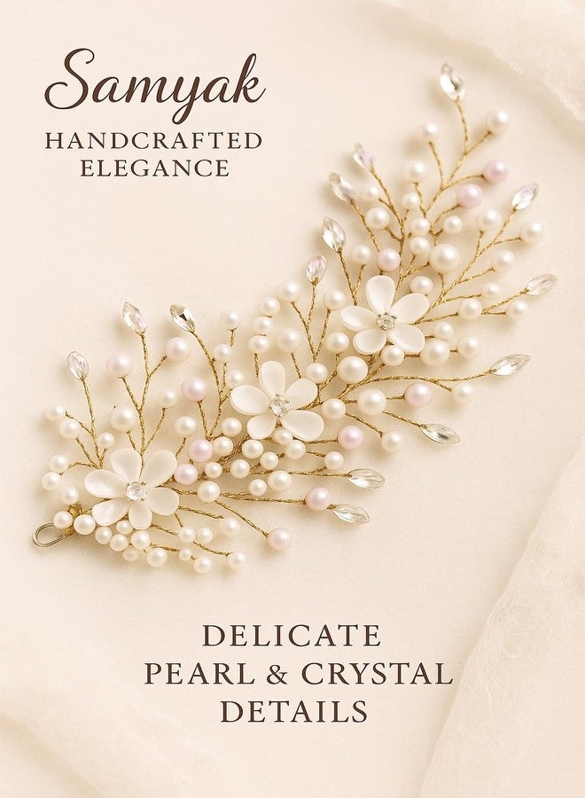 Samyak Crystal Pearl Hair Pins Wedding Handmade Rhinestone Bridal Bridesmaid Hair Decoration Accessories - Image 4