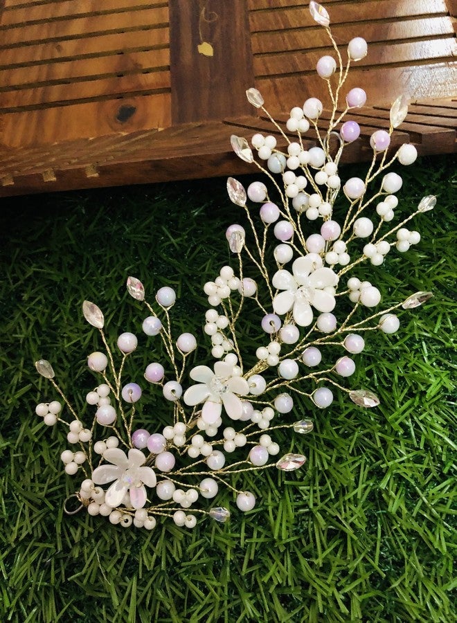 Samyak Crystal Pearl Hair Pins Wedding Handmade Rhinestone Bridal Bridesmaid Hair Decoration Accessories - Image 3
