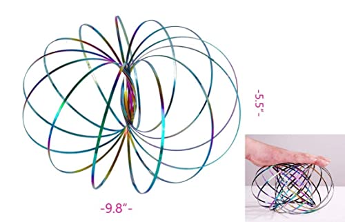 YOFOBU 9 Pack Flow Spinner Ring Arm Magic Spring Arm Flow Sculpture Ring Colored Magic Kinetic Spring Interactive Stress Relief Rings Festival Accessories Colorful - Image 5