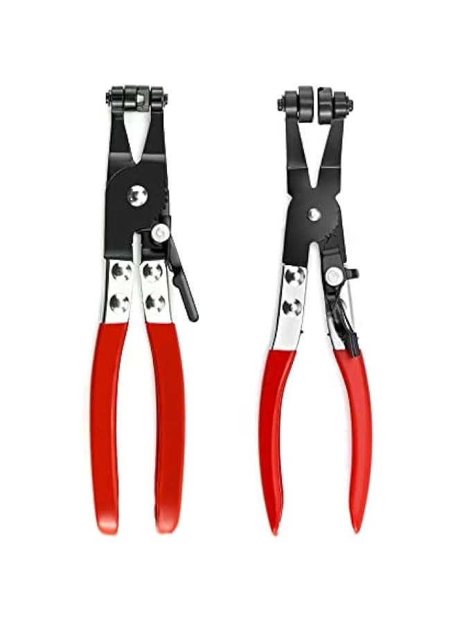 Arabest Hose Clamp Pliers Set, 2-Piece Auto Locking Clamps, Flat & 45 Angled Belt Hose Repair Tool  - Image 1