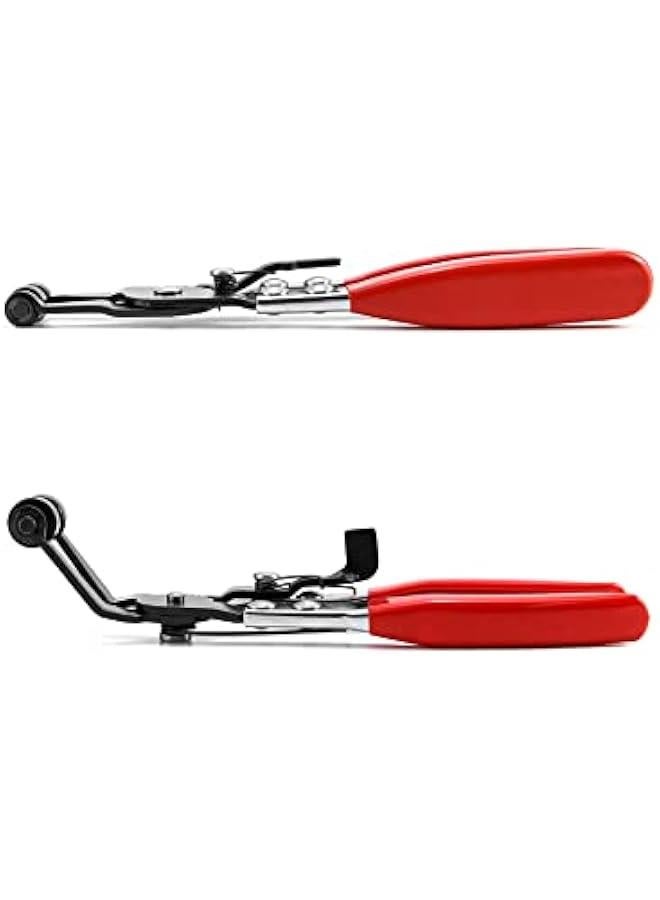 Arabest Hose Clamp Pliers Set, 2-Piece Auto Locking Clamps, Flat & 45 Angled Belt Hose Repair Tool  - Image 4