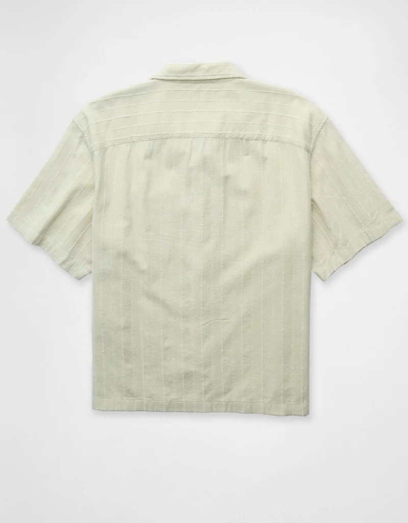 American Eagle AE Poolside Striped Button-Up Shirt