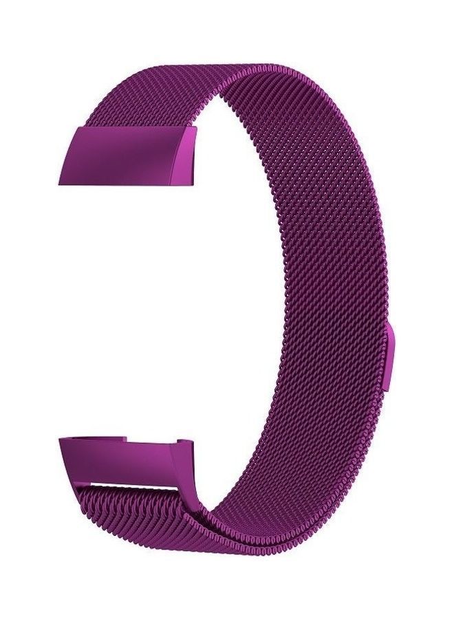 NIBEMINENT Stainless Steel Magnet Wrist Strap Watch Band Purple - Image 2