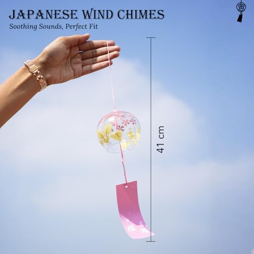 Ekhasa Nostrae by Ekhasa Japanese Wind Chimes for Home Decor, Living Room | Windchimes for Balcony, Garden | Glass Bell Windchime | Outdoor Wind Chime for Vastu Feng Shui | Japanese Decor Items for Gift - Image 3