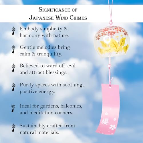 Ekhasa Nostrae by Ekhasa Japanese Wind Chimes for Home Decor, Living Room | Windchimes for Balcony, Garden | Glass Bell Windchime | Outdoor Wind Chime for Vastu Feng Shui | Japanese Decor Items for Gift - Image 5