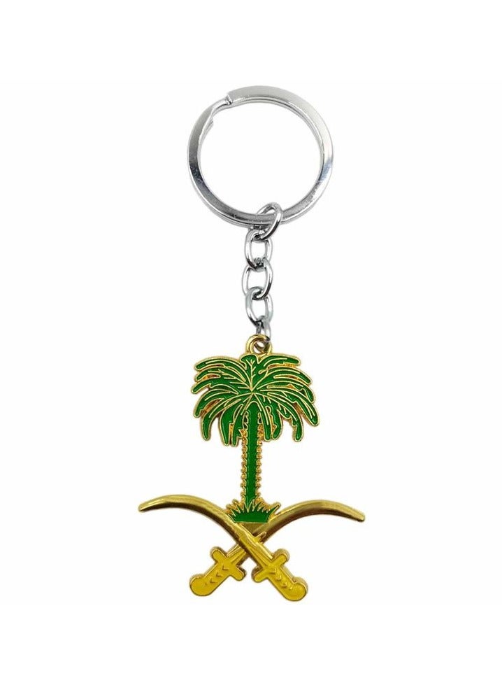 Non rust key Chain Saudi Arabia National Emblem Logo Key Chain Metal Decoration Keychain With Saudi Arabian Logo 1 Pcs - Image 3