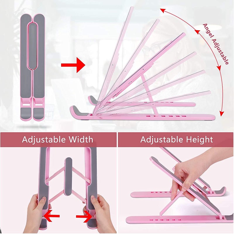SEASPIRIT Tabletop Portable Laptop Stand Foldable Adjustable Support Base NonSlip Notebook Holder Healthy Posture Laptop Stand - Image 3