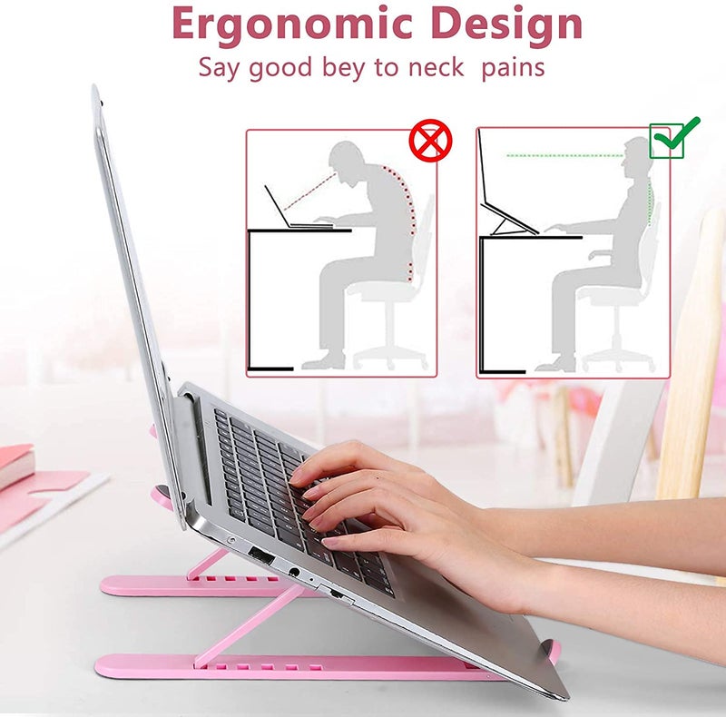 SEASPIRIT Tabletop Portable Laptop Stand Foldable Adjustable Support Base NonSlip Notebook Holder Healthy Posture Laptop Stand - Image 4