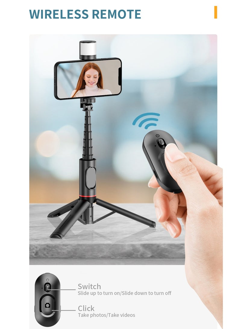 29.92”Selfie Stick Tripod with fill light, Extendable Aluminum Tripod with Rechargeable Bluetooth Remote, Compatible with iPhone and Android Smartphones, Perfect for Travel, Vlog, Video and Photo - Image 5
