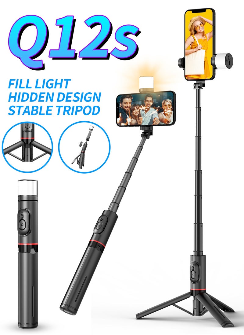 29.92”Selfie Stick Tripod with fill light, Extendable Aluminum Tripod with Rechargeable Bluetooth Remote, Compatible with iPhone and Android Smartphones, Perfect for Travel, Vlog, Video and Photo - pzsku/ZC7F2E45130BD637E2E85Z/45/_/1701961222/1647dbdb-eb99-484f-b5e3-d6bc902f1fbd