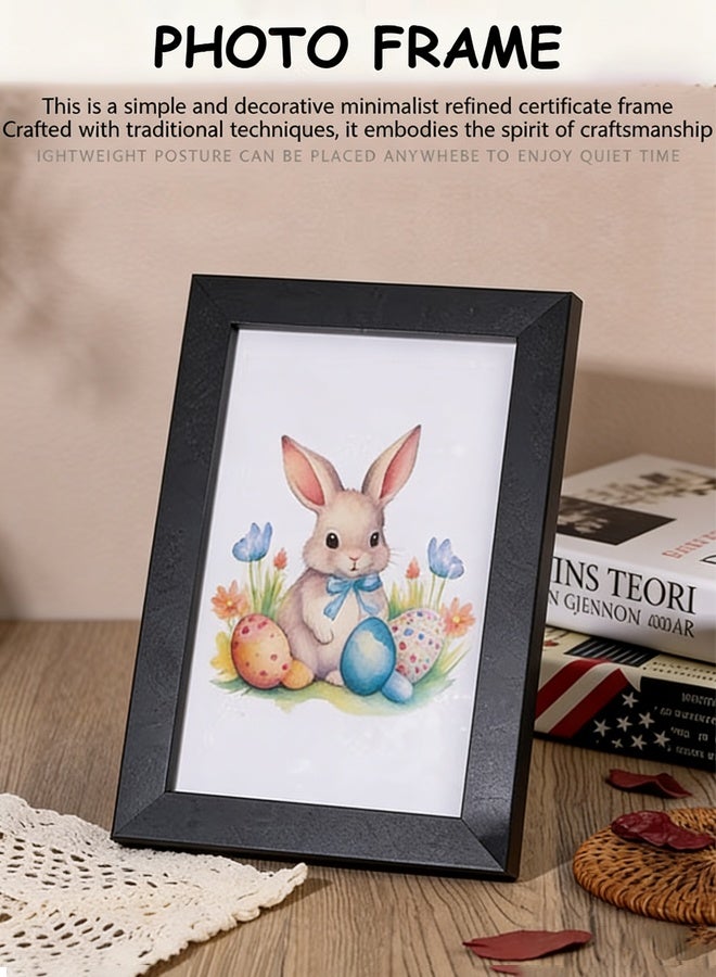 إطار صورة، إطار صورة سطح الطاولة بتنسيقات أفقية ورأسية للحائط مع حامل، عرض طاولة، جدار صور، إطار صورة خشبي إبداعي وبسيط إطار صورة مزخرف لسطح الطاولة يتضمن حاملًا مدمجًا وواجهة أكريليك A5 (القطر الداخلي 14.8 × 21 سم) - Image 1