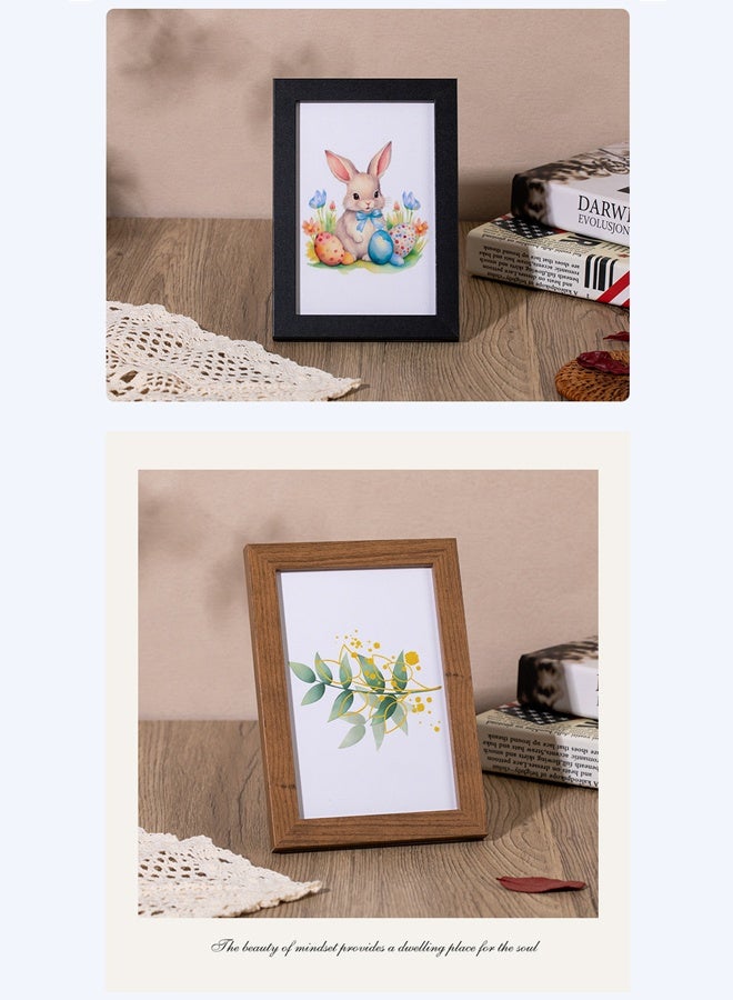 إطار صورة، إطار صورة سطح الطاولة بتنسيقات أفقية ورأسية للحائط مع حامل، عرض طاولة، جدار صور، إطار صورة خشبي إبداعي وبسيط إطار صورة مزخرف لسطح الطاولة يتضمن حاملًا مدمجًا وواجهة أكريليك A5 (القطر الداخلي 14.8 × 21 سم) - Image 4