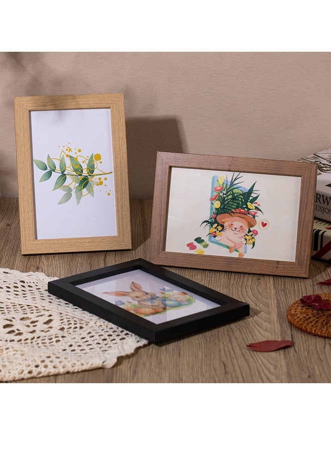 إطار صورة، إطار صورة سطح الطاولة بتنسيقات أفقية ورأسية للحائط مع حامل، عرض طاولة، جدار صور، إطار صورة خشبي إبداعي وبسيط إطار صورة مزخرف لسطح الطاولة يتضمن حاملًا مدمجًا وواجهة أكريليك A5 (القطر الداخلي 14.8 × 21 سم) - Image 5