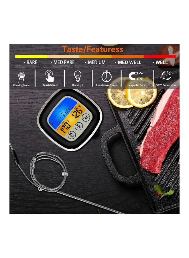 إسكدنيا ميزان قياس حرارة للشواية أسود/ فضي - Image 4