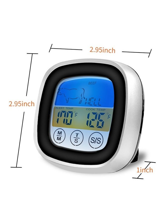 إسكدنيا ميزان قياس حرارة للشواية أسود/ فضي - Image 3