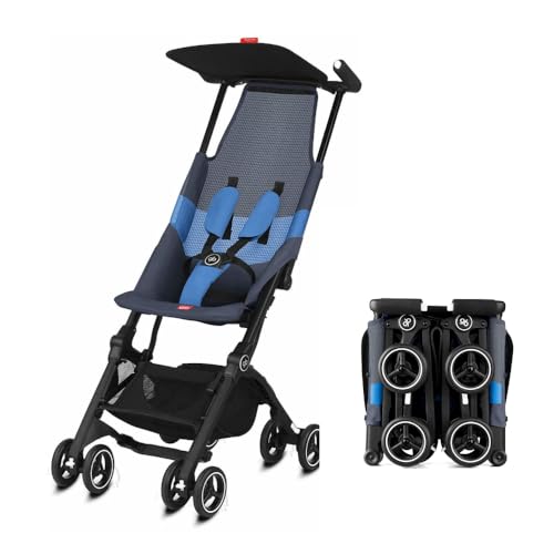 gb Pockit Air All Terrain Ultra Compact Lightweight Travel Stroller with Breathable Fabric in Night Blue 28x175x398 Inch Pack of 1 - Image 1