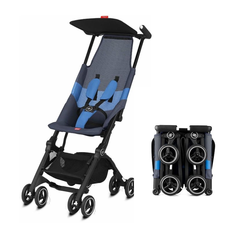 gb Pockit Air All Terrain Ultra Compact Lightweight Travel Stroller with Breathable Fabric in Night Blue 28x175x398 Inch Pack of 1 - Image 3