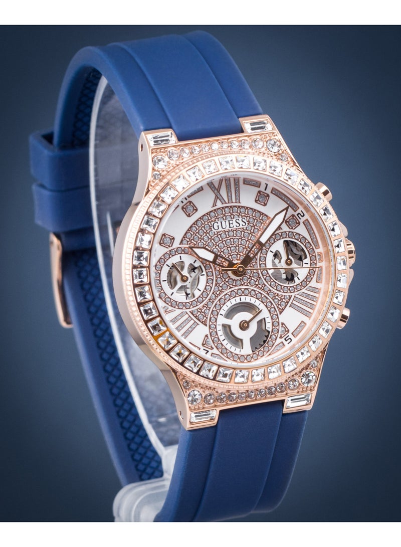 GUESS ساعة يد GUESS Moonlight متعددة الوظائف من السيليكون GW0257L3 - 36 مم - أزرق - Image 2