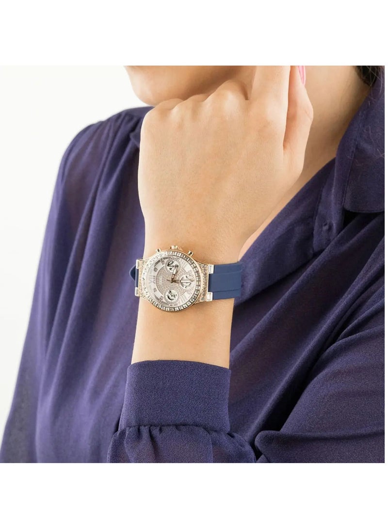 GUESS ساعة يد GUESS Moonlight متعددة الوظائف من السيليكون GW0257L3 - 36 مم - أزرق - Image 5