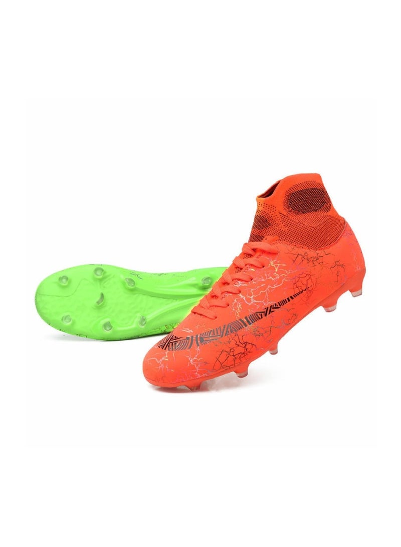 Loquat High-Top Cleats Competition Sports Football Shoes Orange/Green  - Image 1