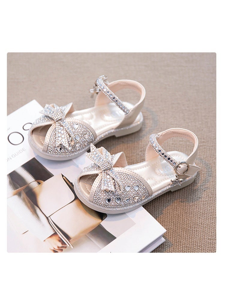 NIBEMINENT Kids'Casual Shoes Sandals  Leather Sequin  Summer Flat Shoes For Girls Breathable Anti-slip  - Image 2