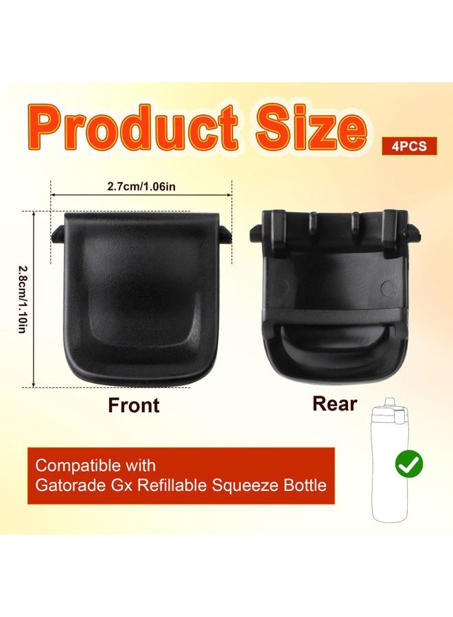 PEUTIER 4 Pcs Clip for Gatorade Gx Bottle, Bottle Clasp to Fasten The Lid Bottle Mouth Fastener Replacement Lid Clip for Gatorade Water Bottle (Black) - Image 2